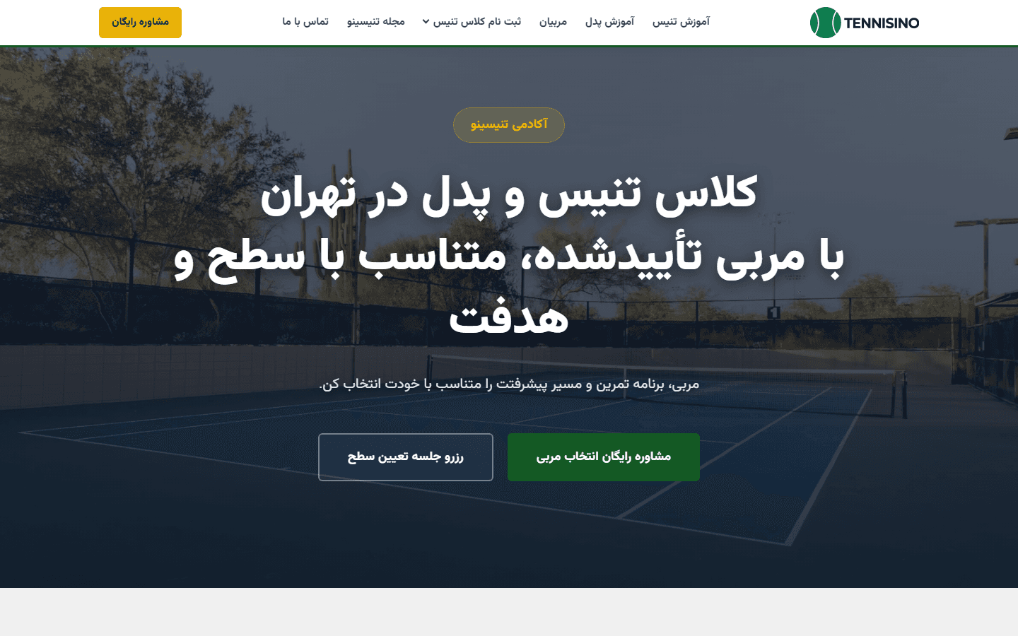 طراحی سایت تنیسینو